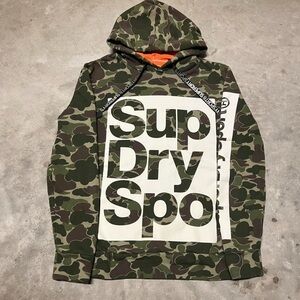 Superdry Sport Camouflage Pullover Hoodie Men’s Small Streetwear